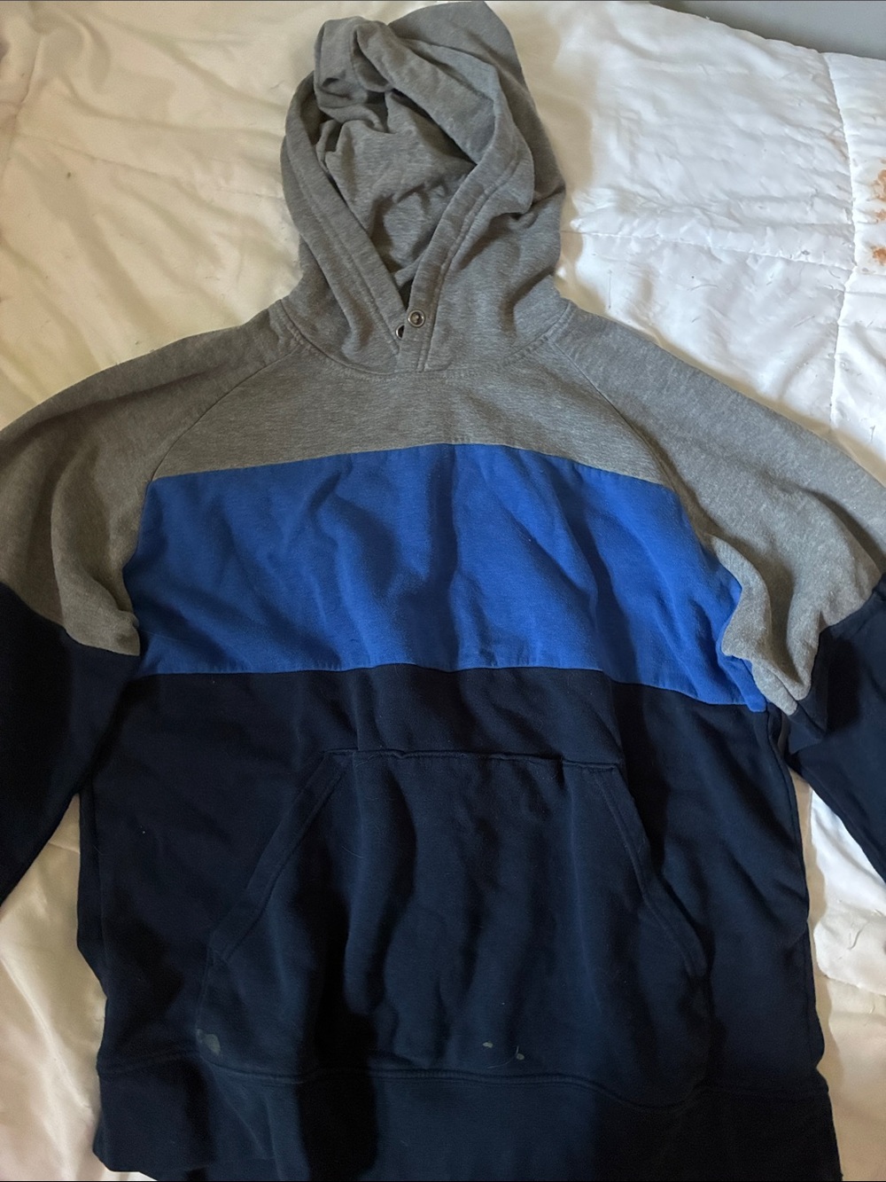 Xersion Men’s Gray, Blue & Navy Colorblock Pullover Hoodie